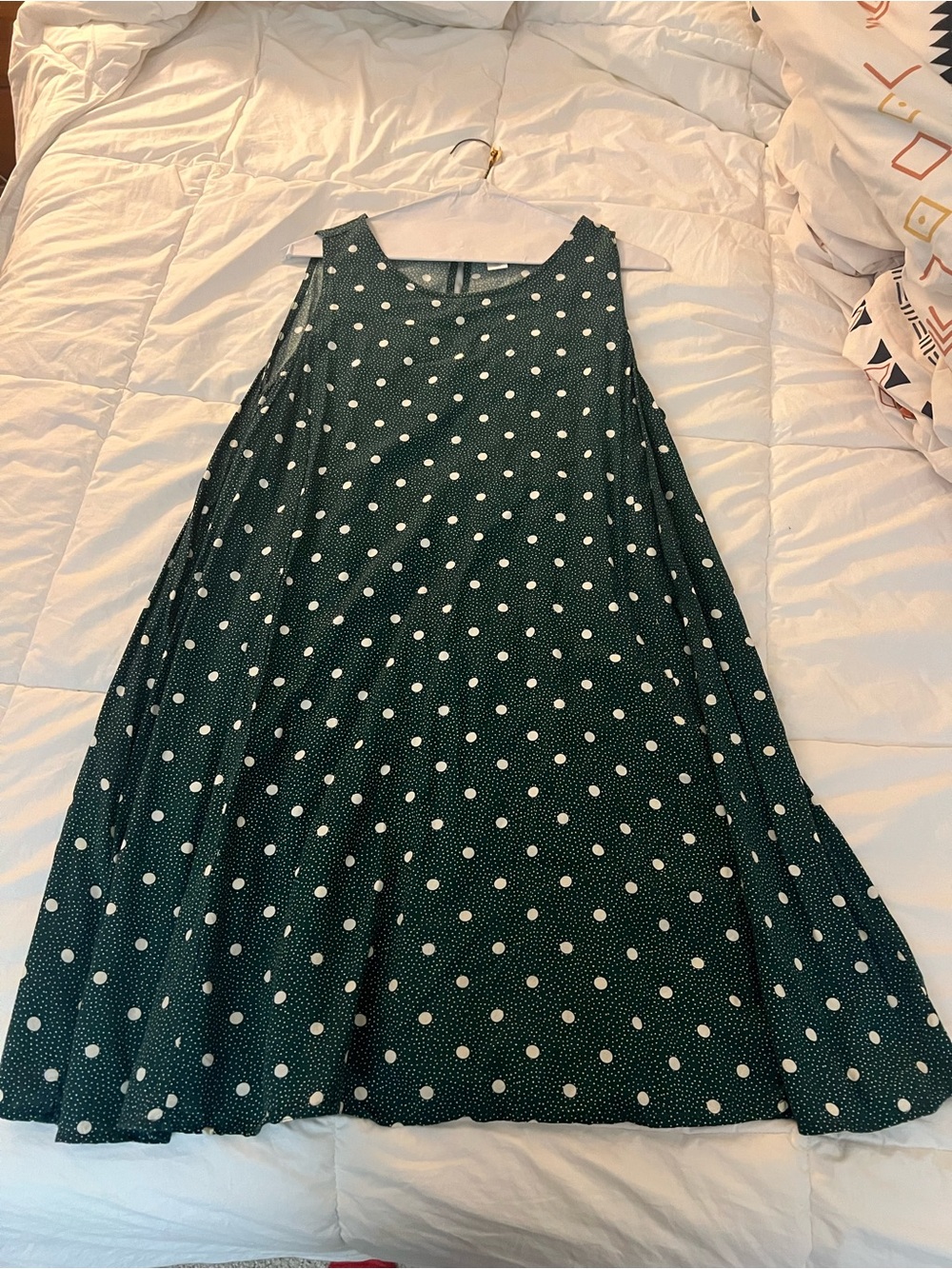 Old Navy Forest Green Polka Dot Dress